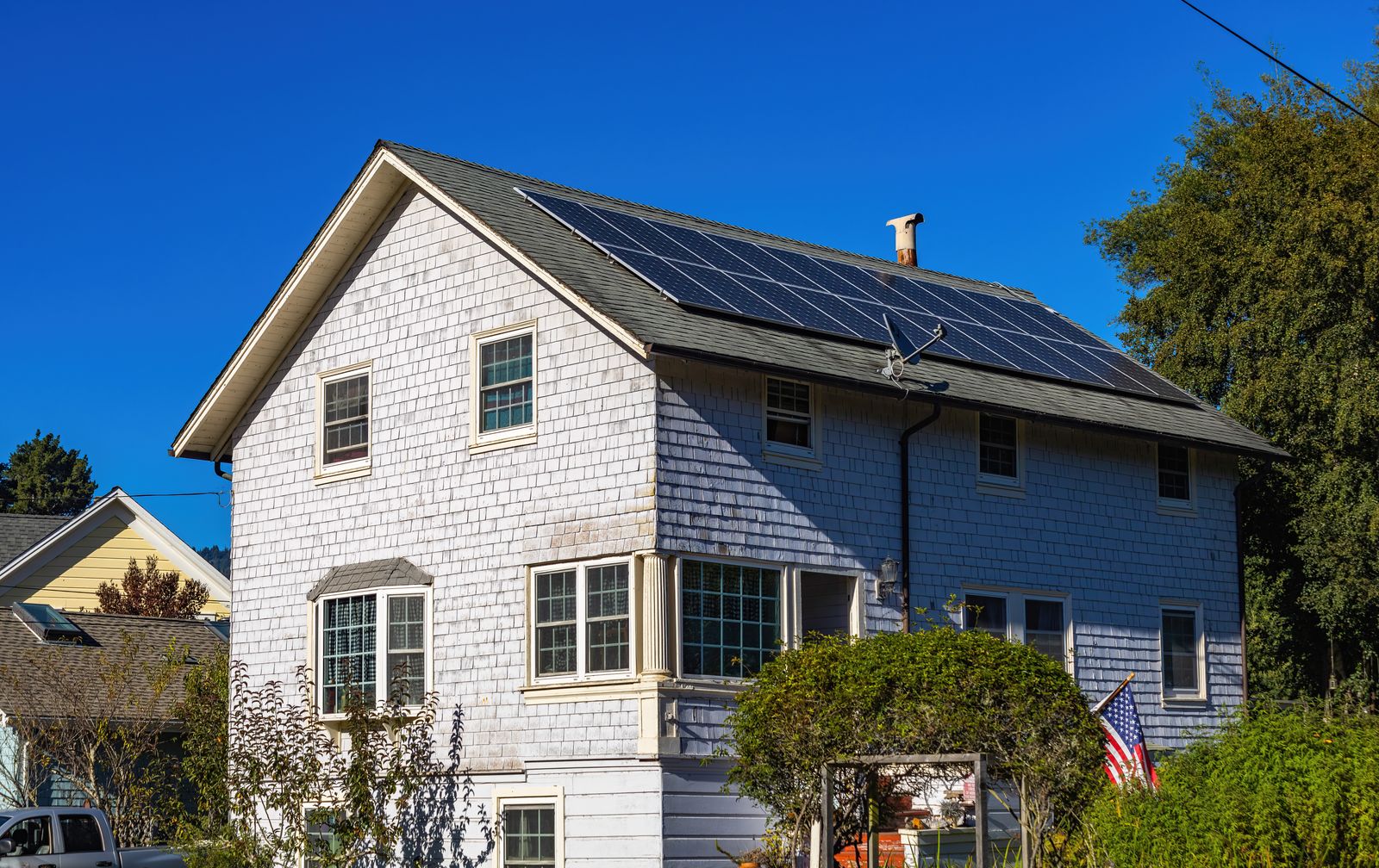 Solar panel cleaning work in progress